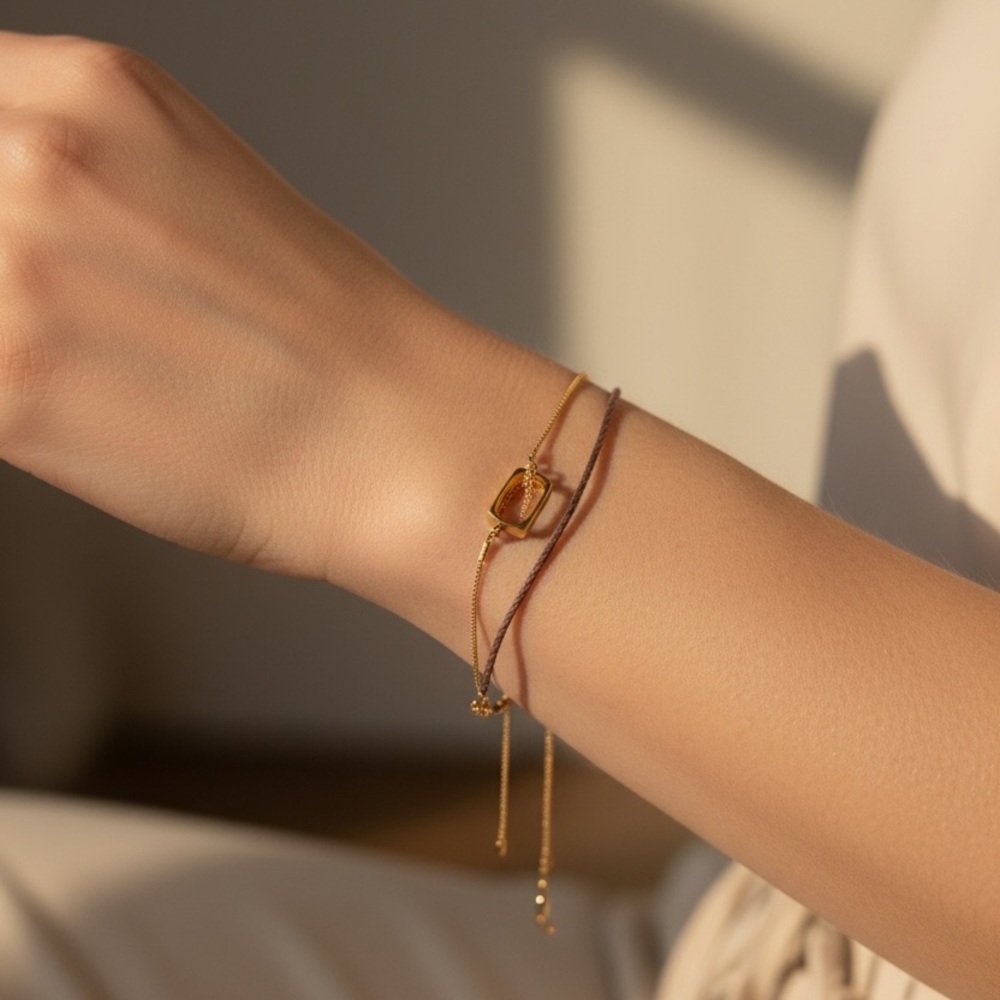 B1G1 Free Elegant Gold and Brown Bracelet